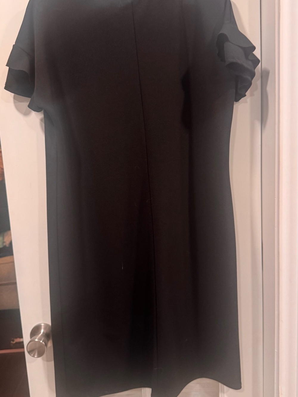 Black Ruffle Sleeve Shift Dress - Picture 3 of 4